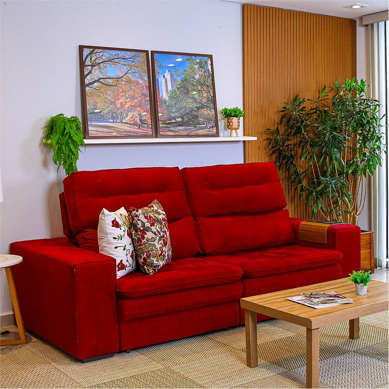 Sofá Retrátil e Articulado Malta 3 Lugares Komfort House