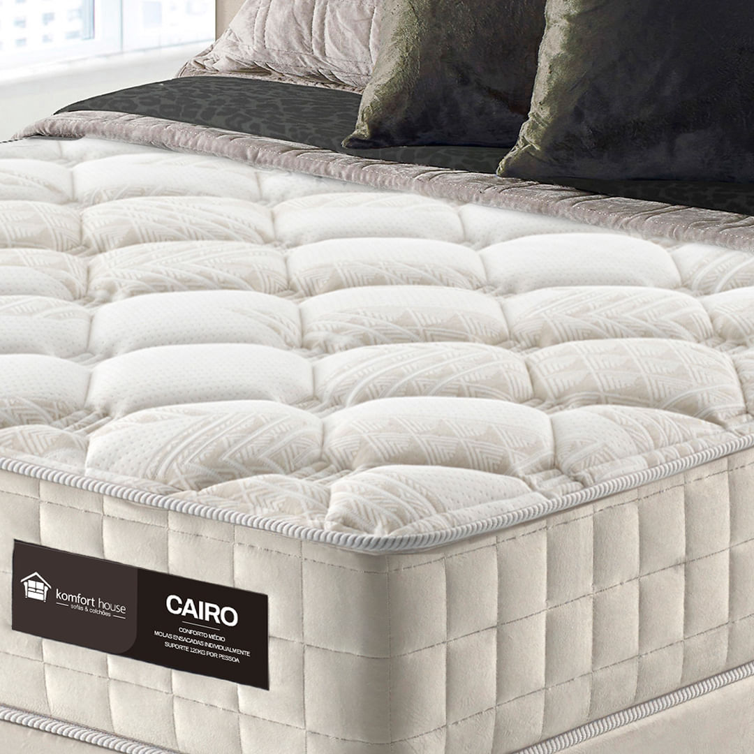 Conjunto Cairo com Box Molas Ensacadas Starcoil 150 28cm Altura