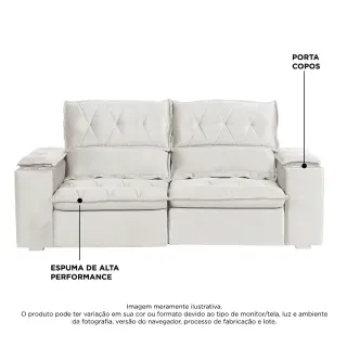 Sofá Doha Retrátil, vista frontal