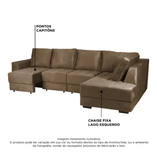 Sofá Marselha de Canto, com o assento aberto