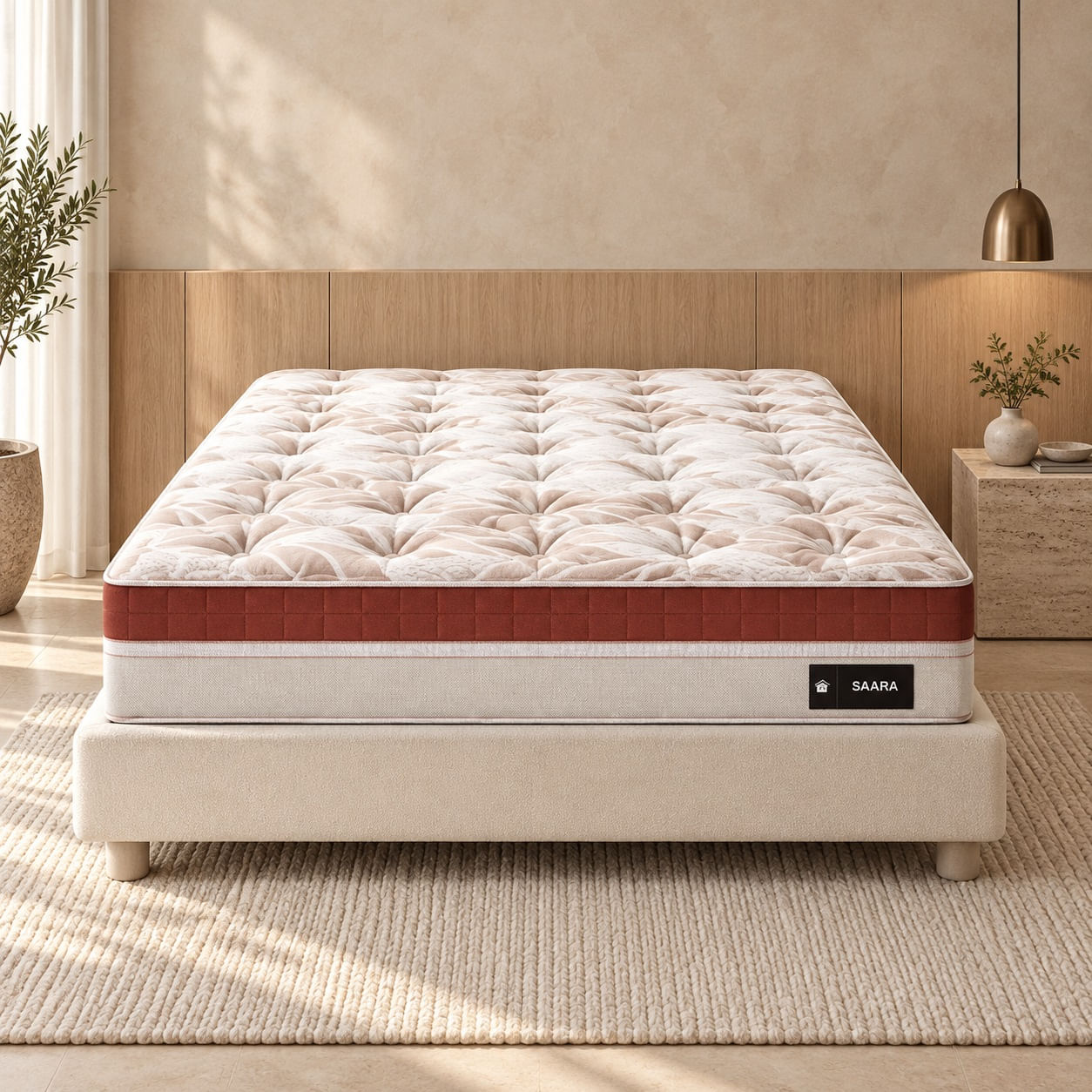 Colchao-Saara-casal-Cobre138x188x32cm-em-ambiente.-Base-e-decoracao-nao-acompanham.