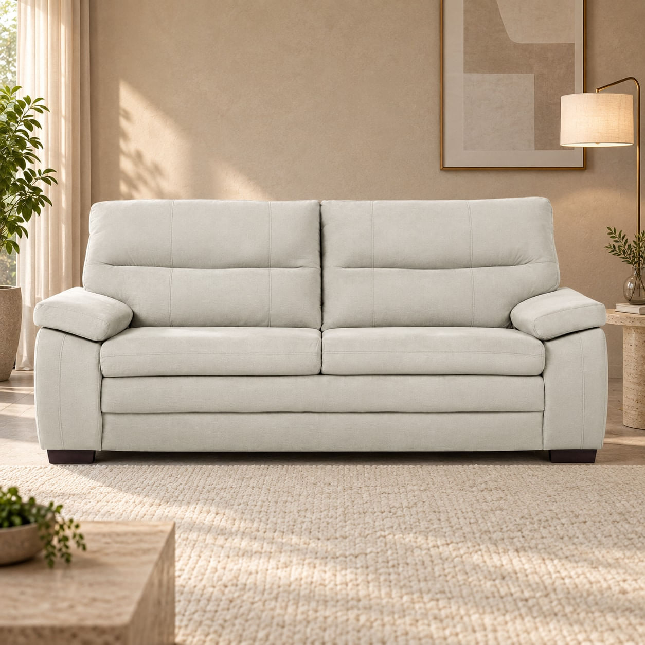 Sofa-Polonia-creme-de-frente-em-sala-ambientada.-Decoracao-nao-acompanha.