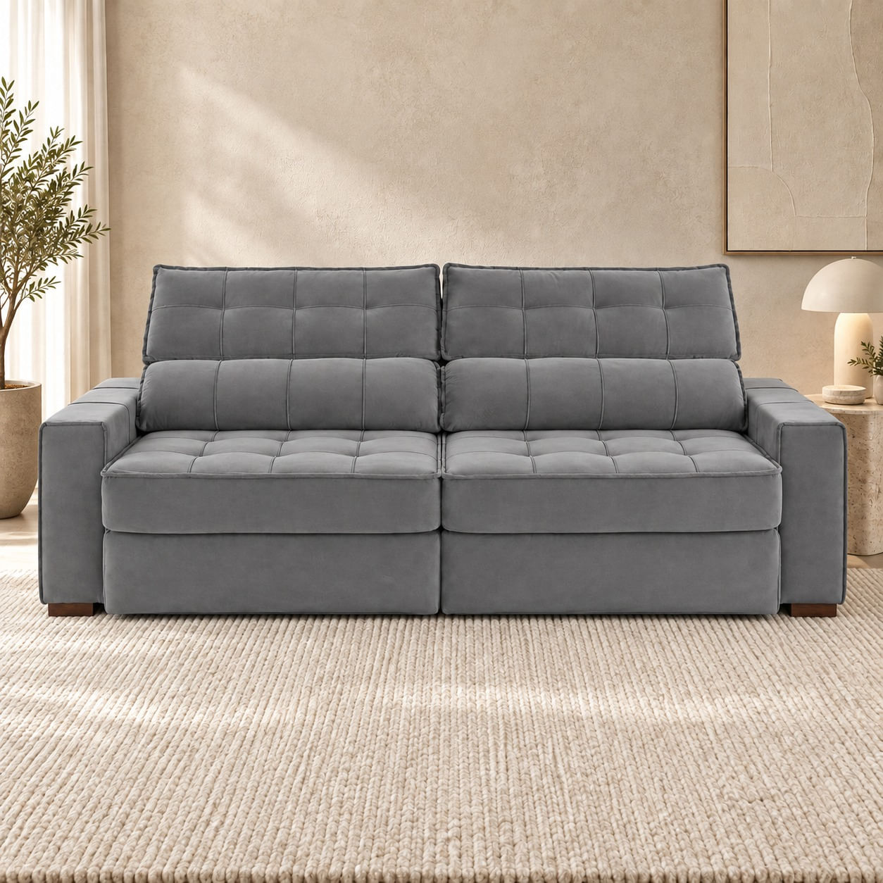 Sofa-Sevilha-233-m-em-veludo-cinza-8278-frontal-ambientada