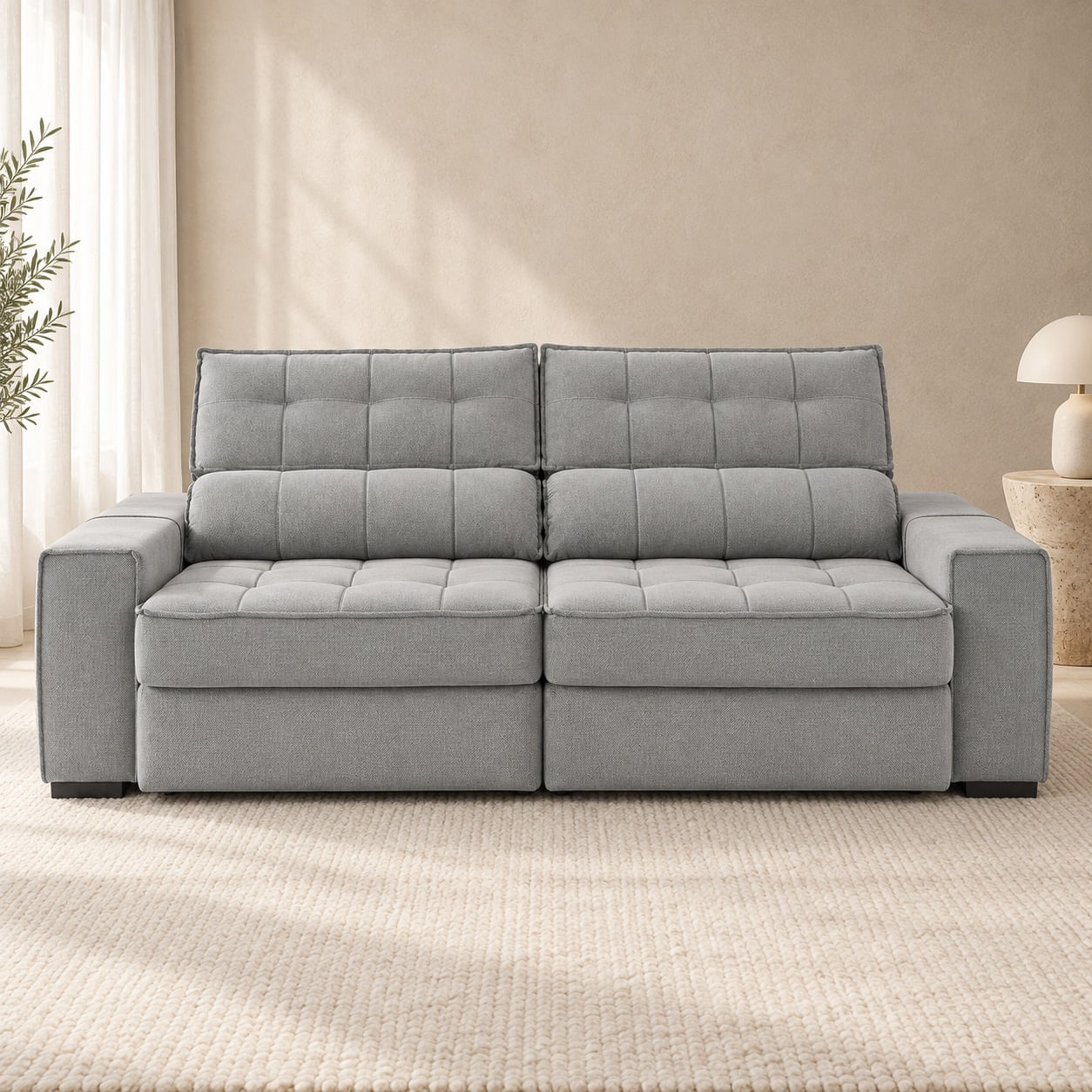 Sofa-Sevilha-213-m-boucle-cinza-9176-frontal-ambientada