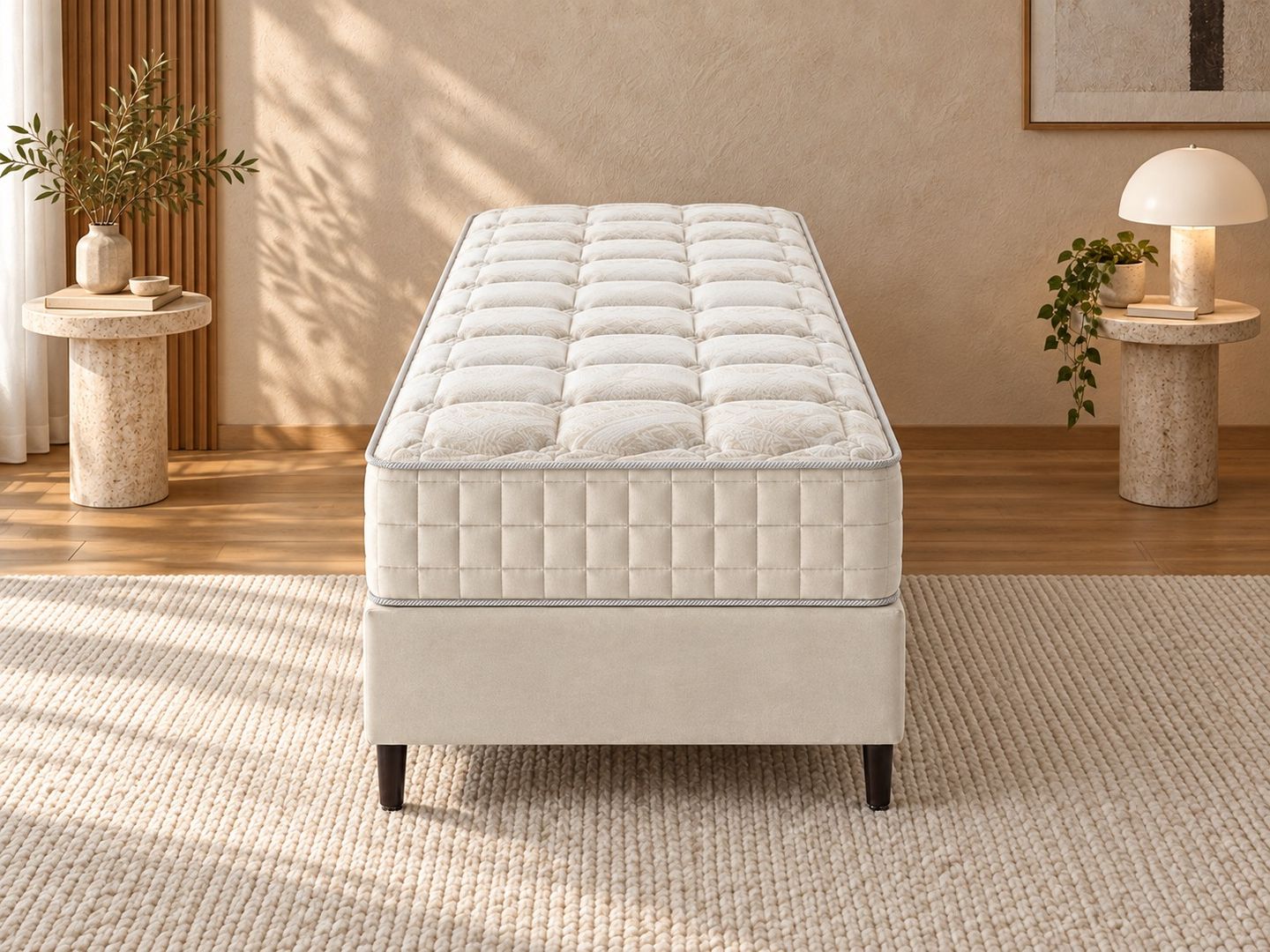 Conjunto Cairo com Box Molas Ensacadas Starcoil 150 28cm Altura D28  Suporte até 120kg/pessoa