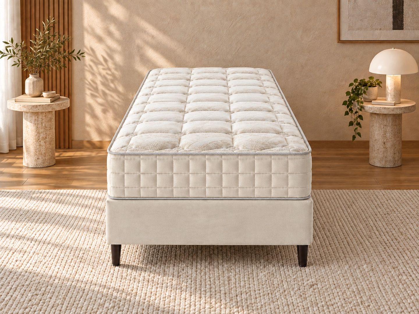Conjunto Cairo com Box Molas Ensacadas Starcoil 150 28cm Altura D28  Suporte até 120kg/pessoa