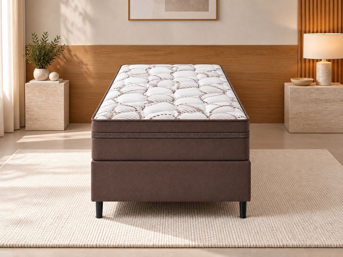 Conjunto Prisma com Box 28cm Molas Ensacadas Individualmente D28 Suporte de Peso até 120kg por Pess