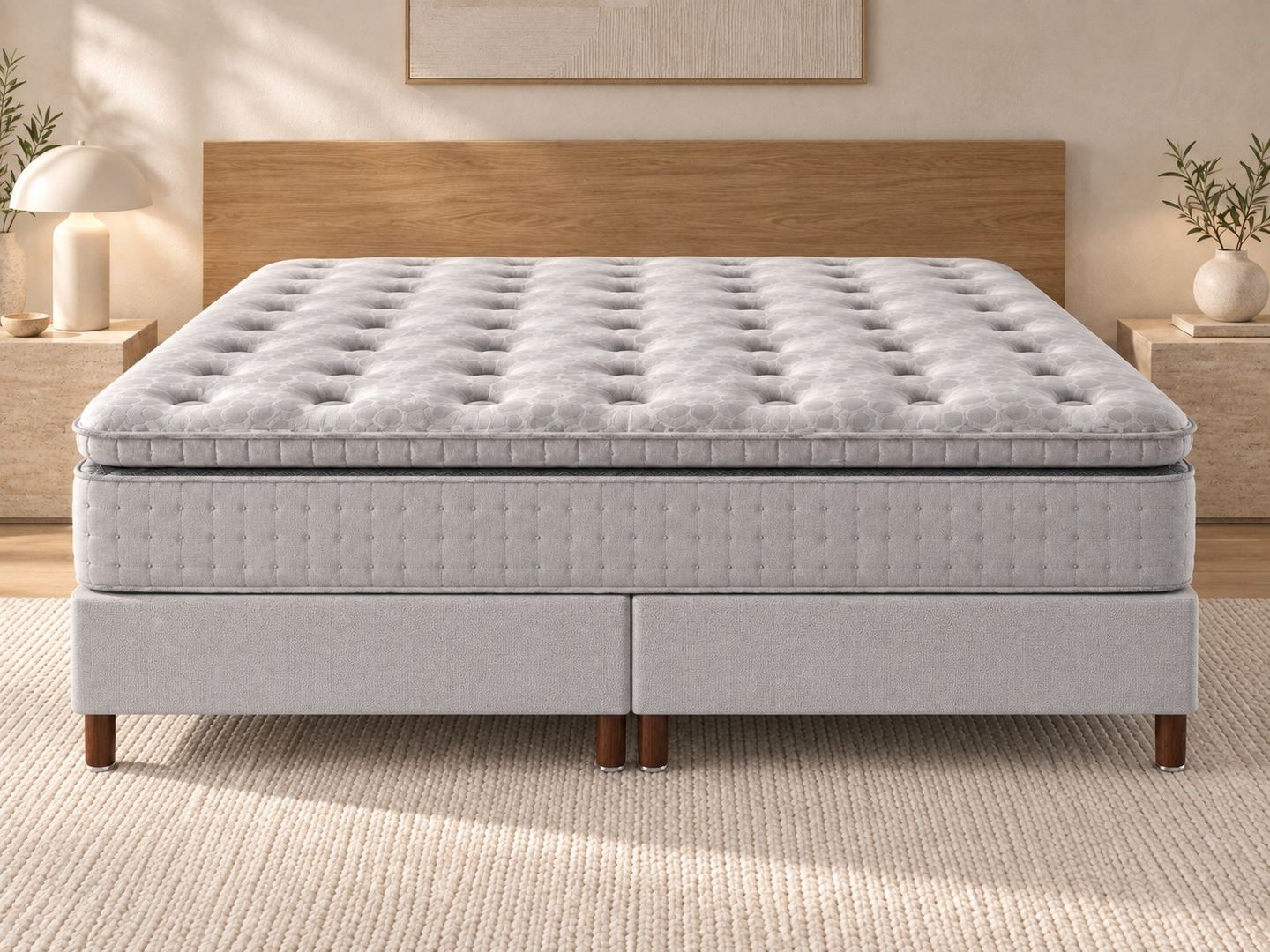 Conjunto Royale com Box 35cm Espuma HR Densidade 40 Firme 140kg por pessoa