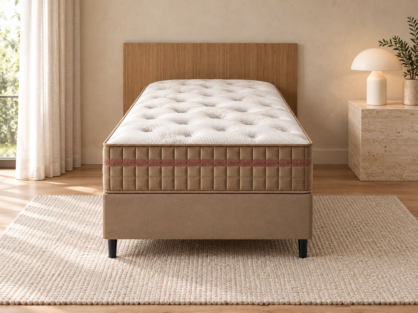 Conjunto Delicato com Box com Molas Ensacadas e Espuma de Alta Densidade D28 Médio Altura 32cm