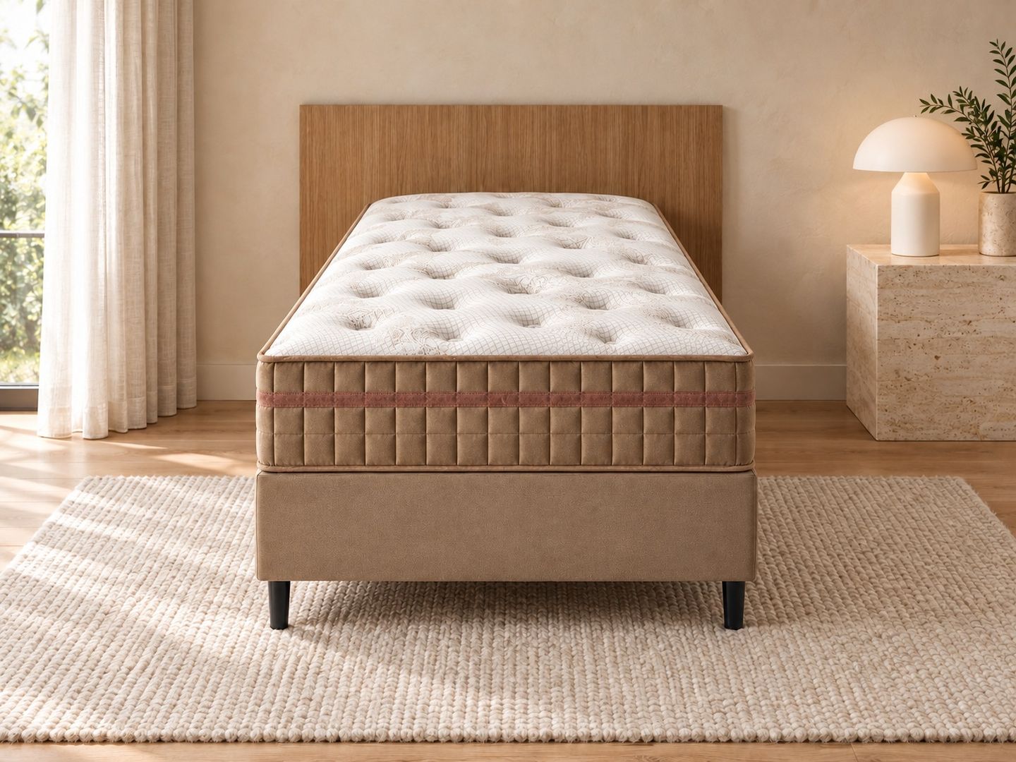 Conjunto Delicato com Box com Molas Ensacadas e Espuma de Alta Densidade D28 Médio Altura 32cm