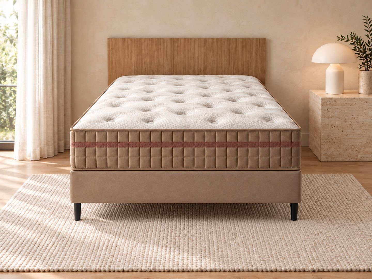 Conjunto Delicato com Box com Molas Ensacadas e Espuma de Alta Densidade D28 Médio Altura 32cm