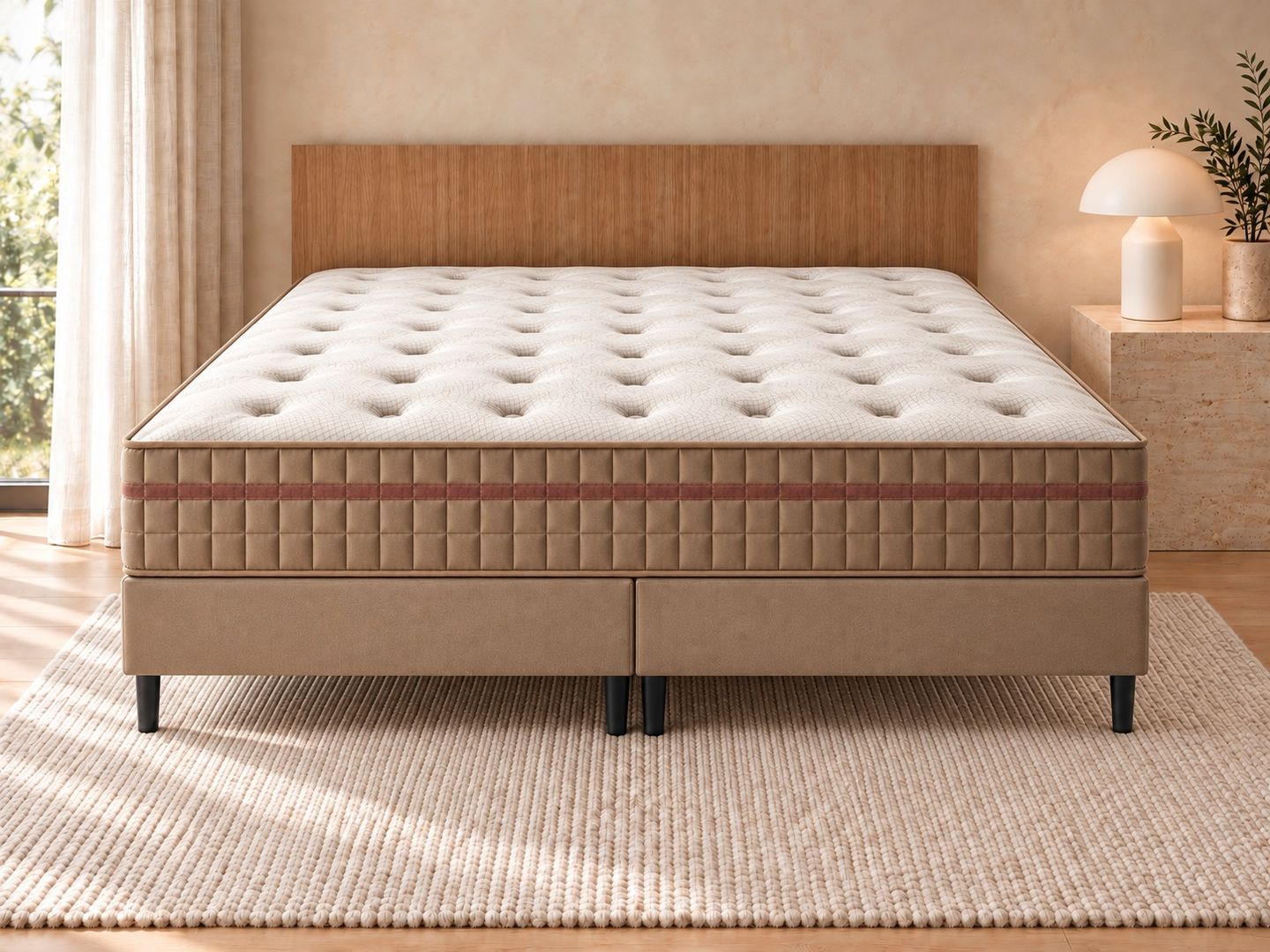 Conjunto Delicato com Box com Molas Ensacadas e Espuma de Alta Densidade D28 Médio Altura 32cm