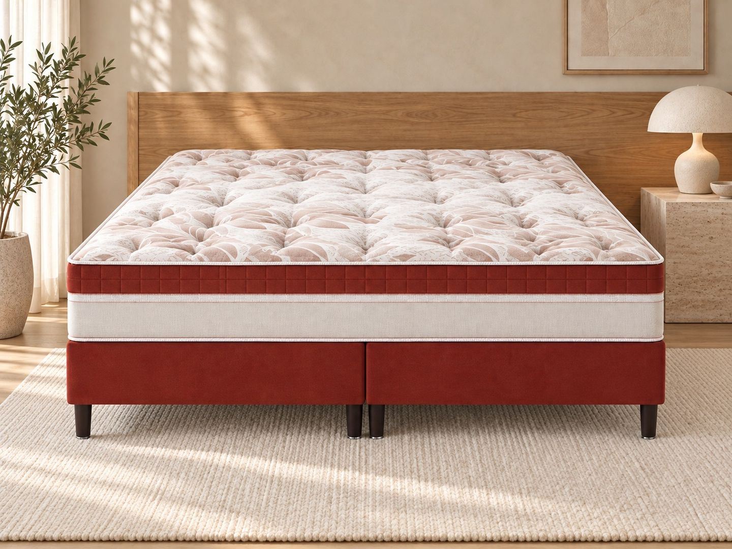Conjunto Saara com Box 32cm Ortopédico Malha 240g/m2 Espuma HR D33  180kg por pessoa