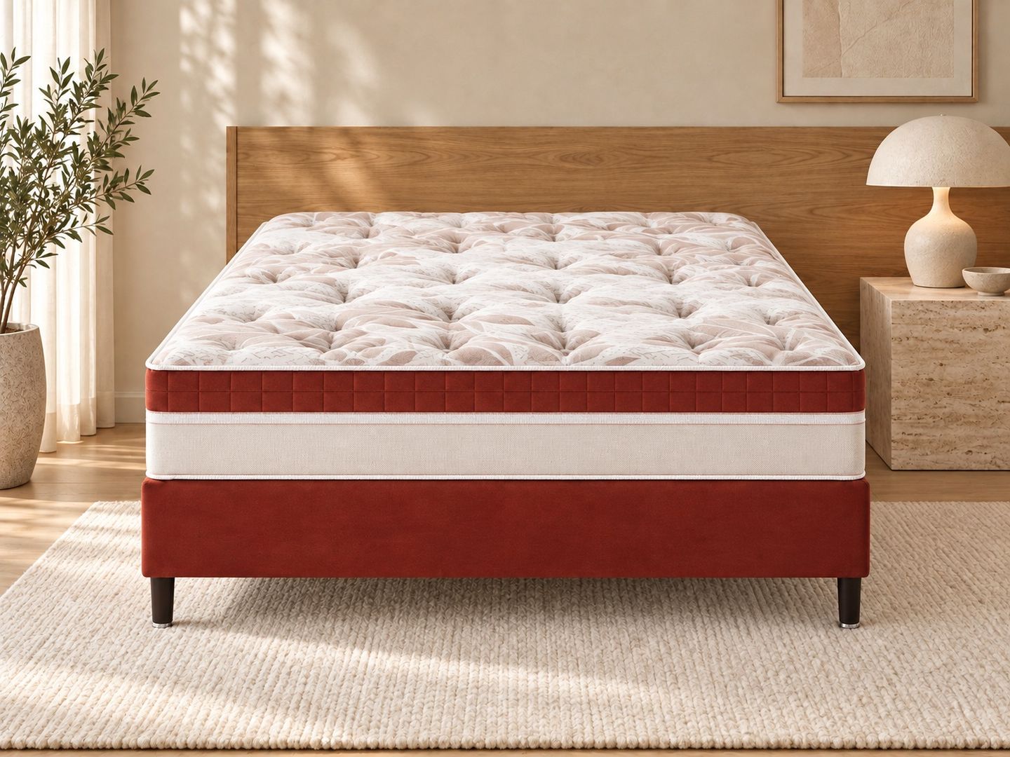 Conjunto Saara com Box 32cm Ortopédico Malha 240g/m2 Espuma HR D33  180kg por pessoa