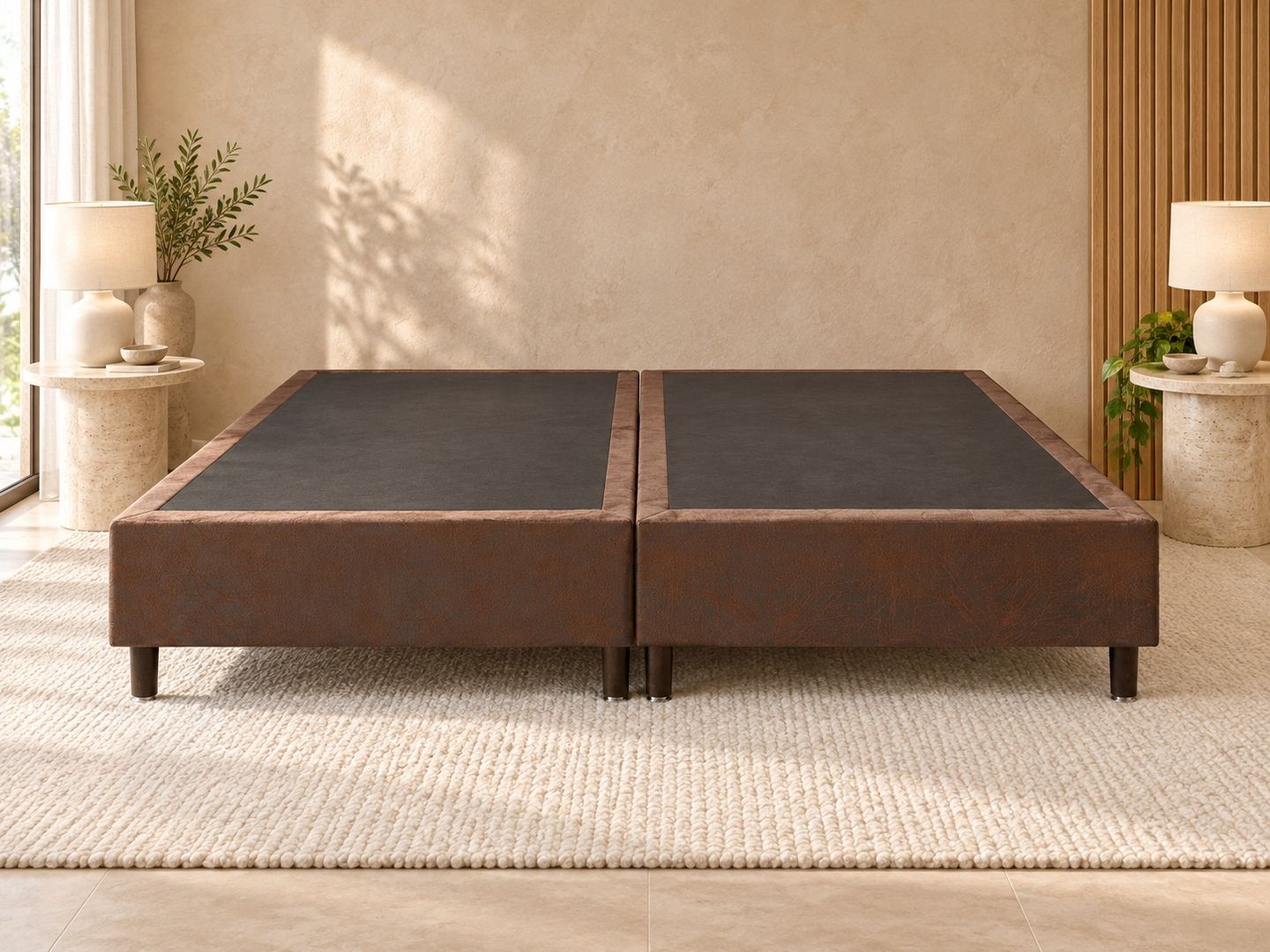 Box Royale Base com Estrutura de Madeira Tratada e Acabamento em Veludo Rústico Liso Altura 37cm