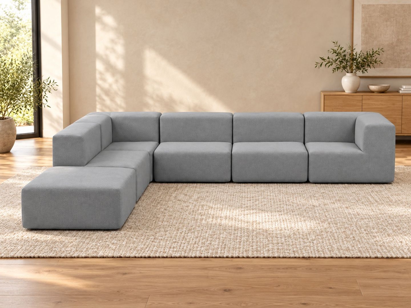 Sofá Modular Nara Komfort In Box 5 lugares com 1 puff