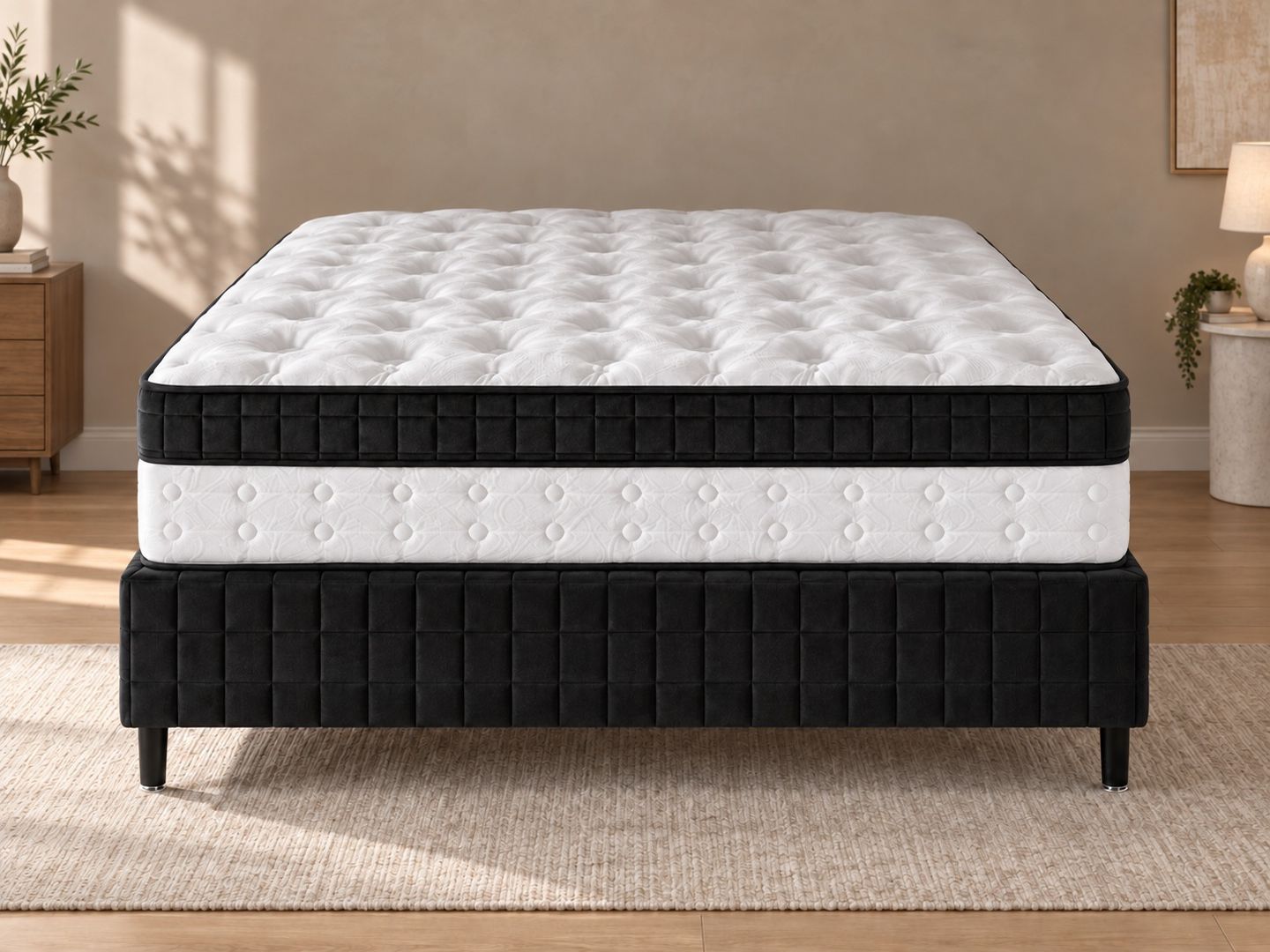 Conjunto Master Support com Box com Molas Ensacadas e Espuma HR D33 Médio Altura 36cm