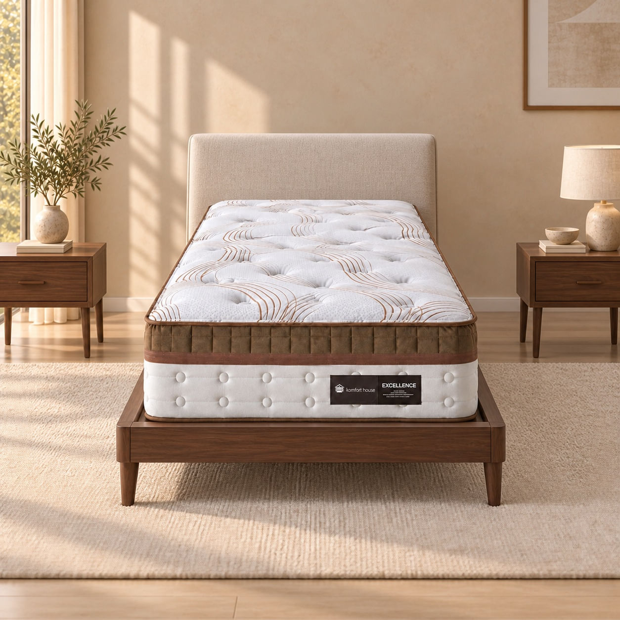 Colchão Excellence:Conforto Premium D29 Suporte de Peso até 120kg com molas ensacadas