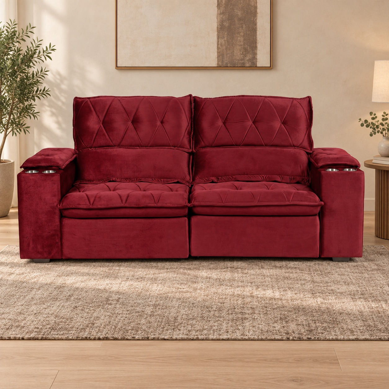 Sofa-Doha-214-m-veludo-vinho-8295-de-frente-em-ambiente