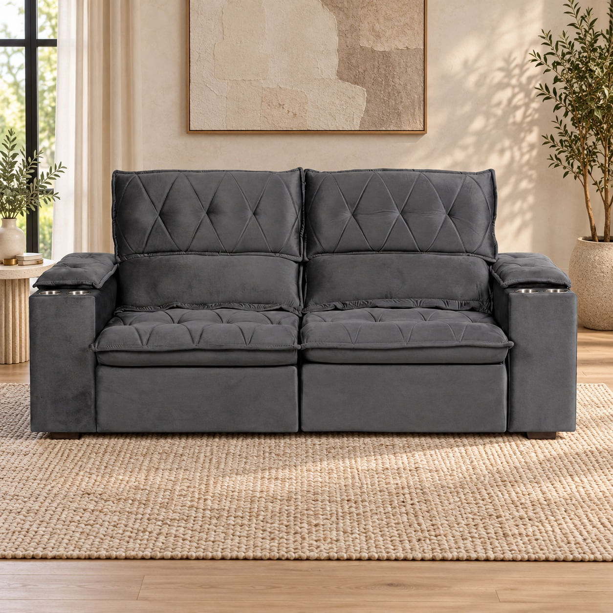 Sofa-Doha-214-m-veludo-cinza-9204-de-frente-em-ambiente