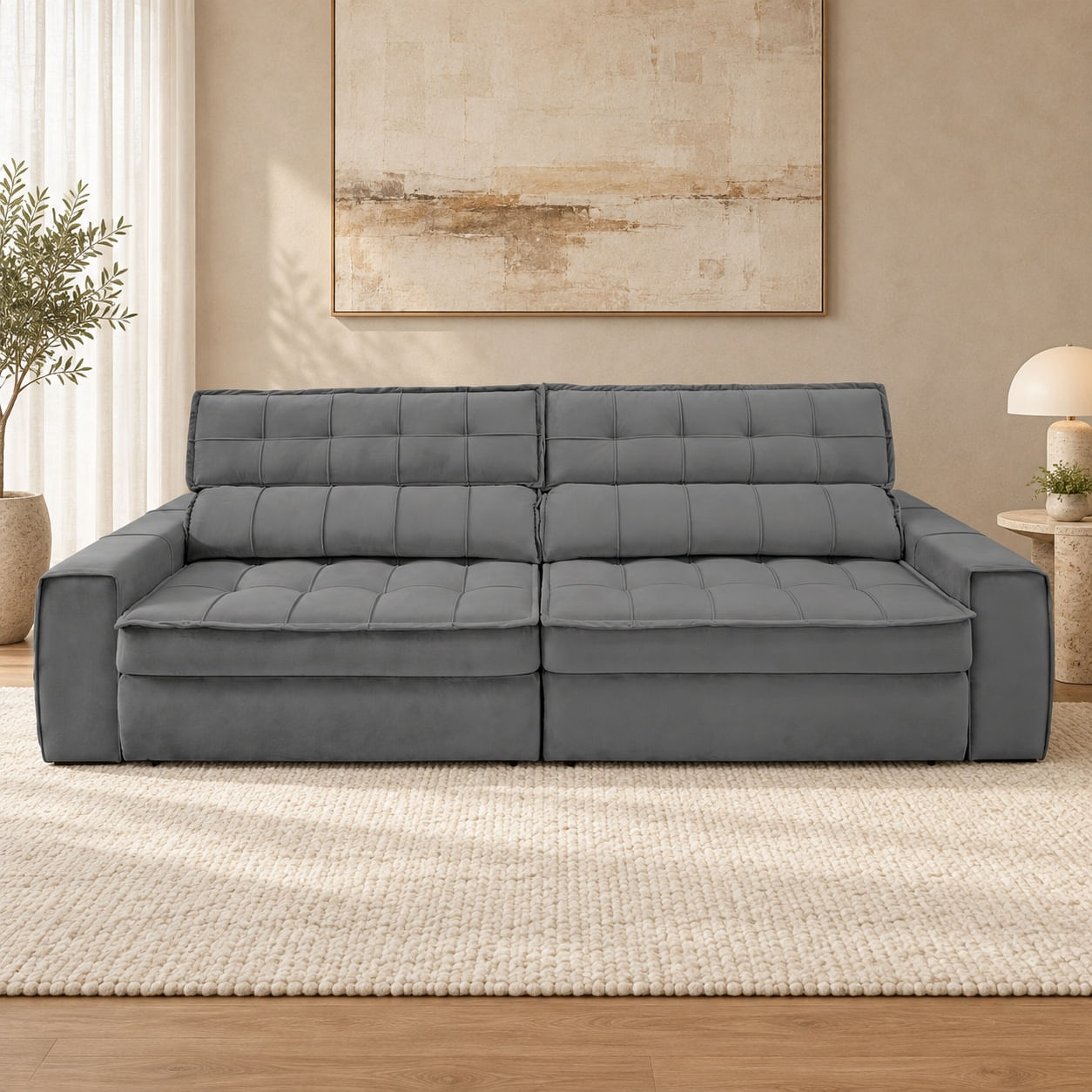 Sofa-Sevilha-cinza-chumbo9204-de233m-frontal-em-ambiente