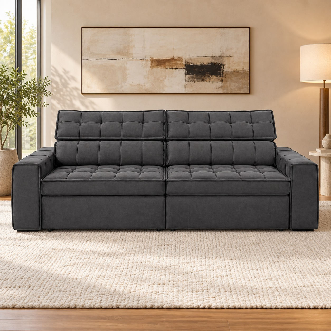 Sofa-Sevilha-cinza-chumbo-9204-de-254-m-frontal-em-ambiente