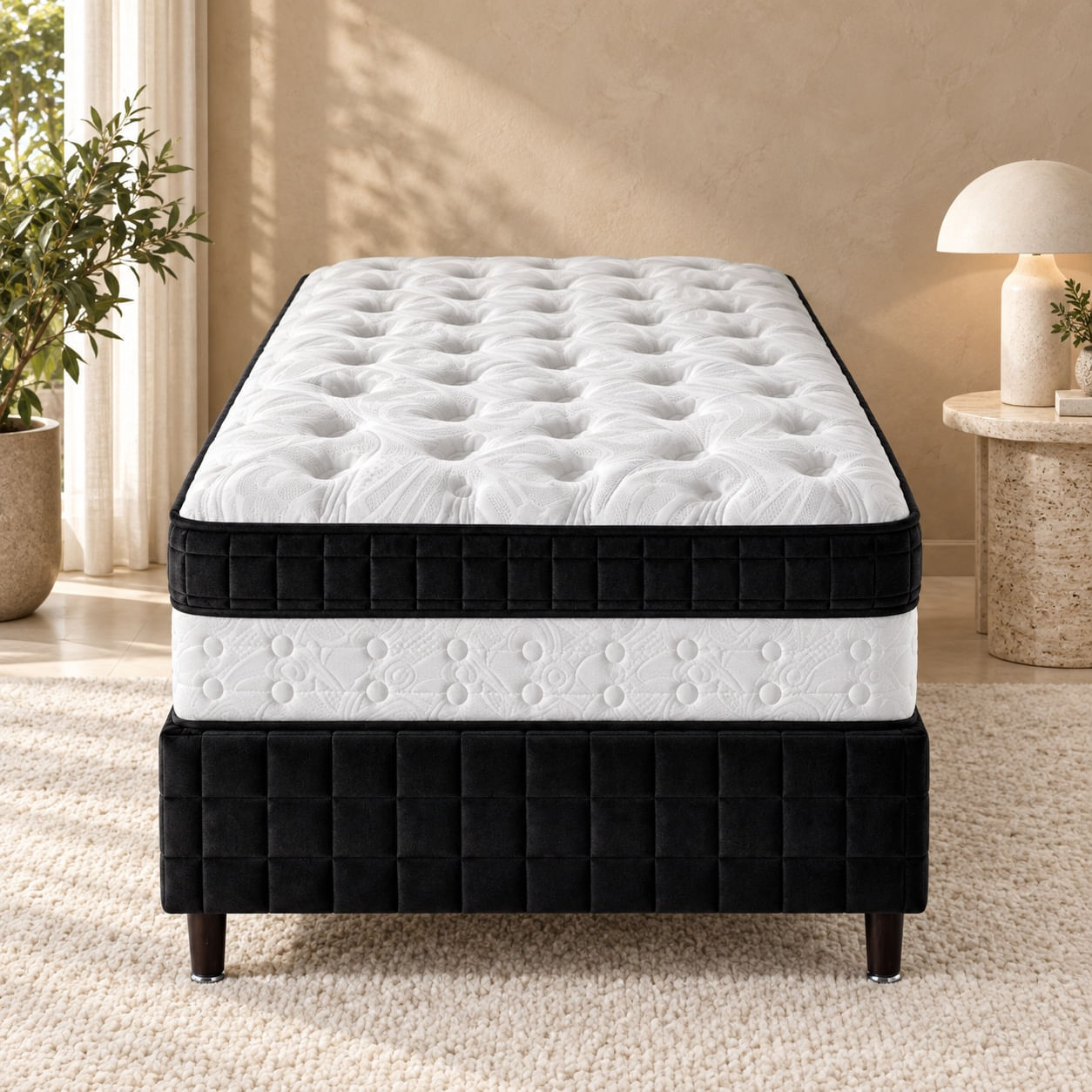 Conjunto Master Support com Box com Molas Ensacadas e Espuma HR D33 Médio Altura 36cm