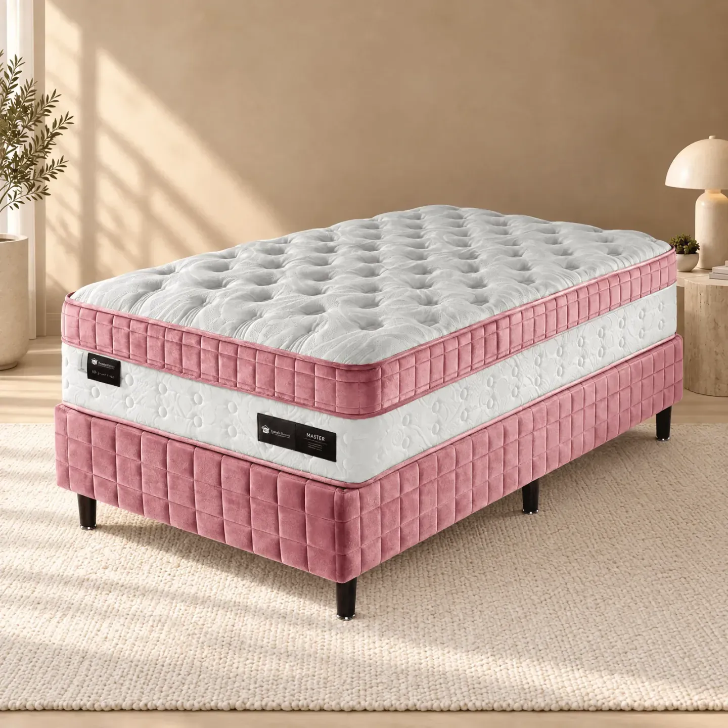Conjunto Master Support com Box com Molas Ensacadas e Espuma HR D33 Médio Altura 36cm