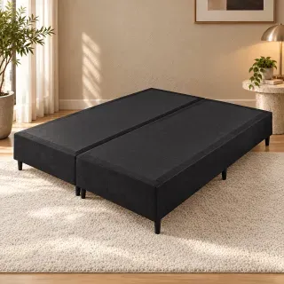Box Leader Base com Estrutura de Madeira Tratada e Acabamento em Veludo Liso Altura Total de 37cm